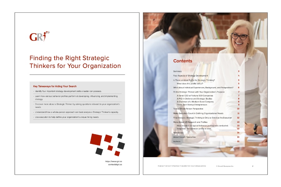 FINDING THE RIGHT STRATEGIC THINKERS FOR YOUR ORGANIZATION